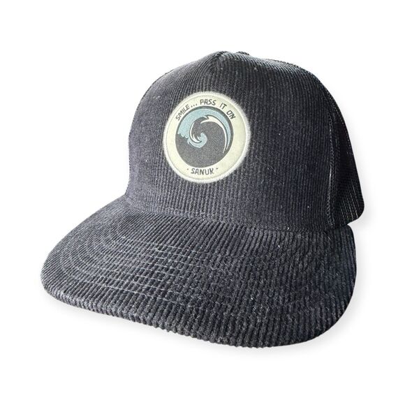 Sanuk Wave Snapback Hat Smile... Pass It On Theme Mesh Back Secret Compartment - Picture 1 of 8